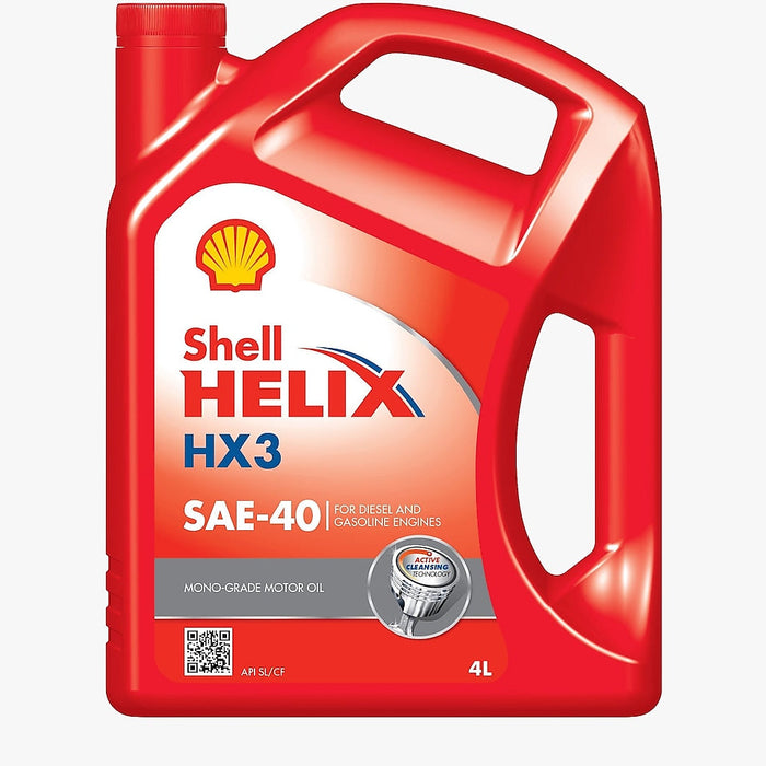 10000-02630-1000 Shell-10016 - HELIX HX3 50  SL/CF 4L - زيت موتور بنزين و ديزل وغاز احادى 3000  شل 4 لتر احمر